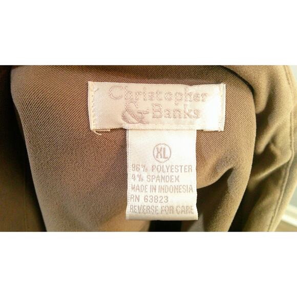 Christopher & Banks Women's XL Button-down Olive/Tan, Jacket Closet Staple - Picture 5 of 6